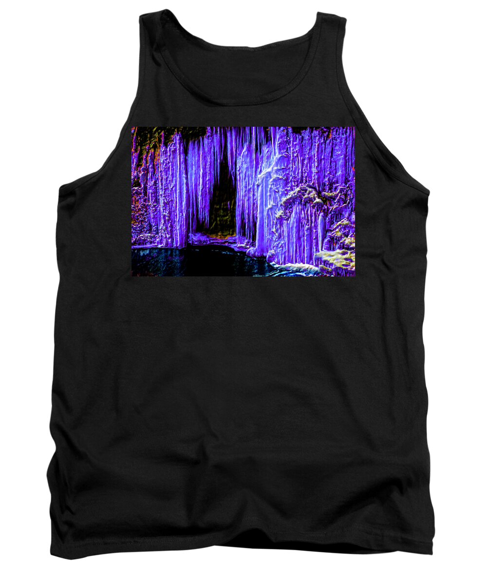 Colorful Tank Top featuring the painting Purple Crystal Cave by Bruce Nutting