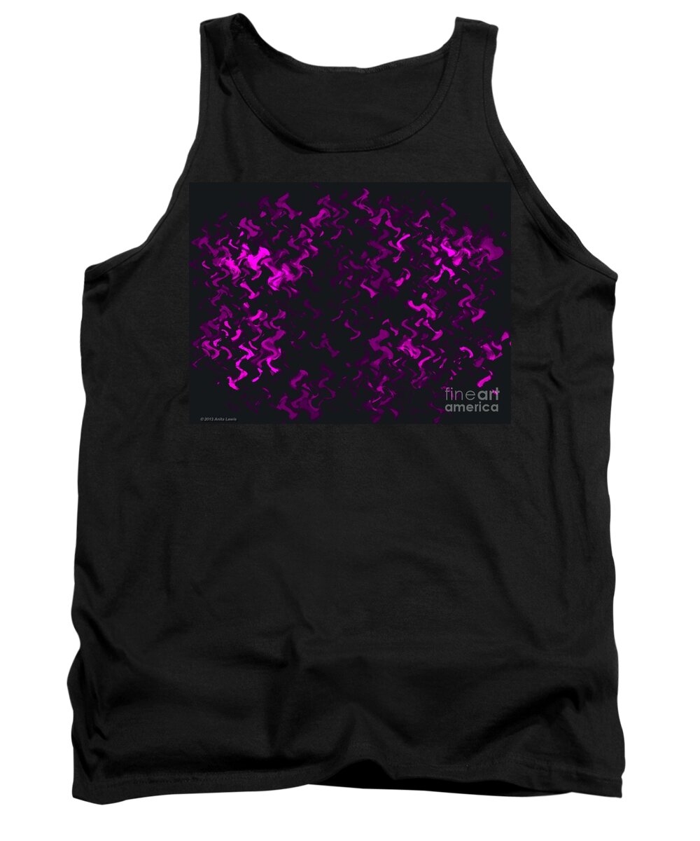 Digital Abstract Tank Top featuring the painting Purple Ripples by Anita Lewis
