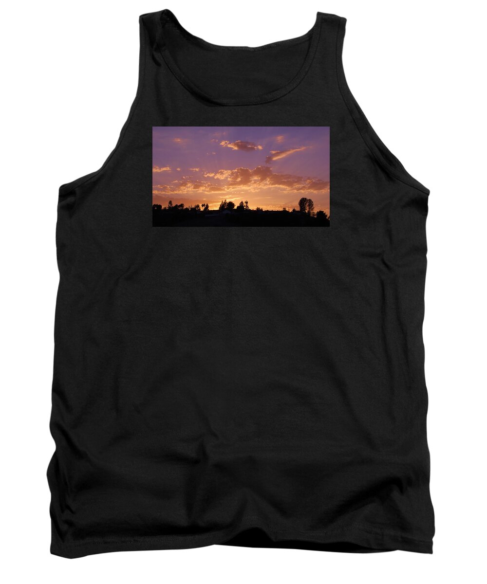 Linda Brody Tank Top featuring the photograph Purple Sky by Linda Brody