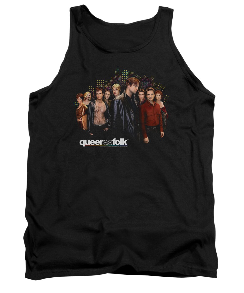 Queer As Folk Tank Top featuring the digital art Queer As Folk - Title by Brand A