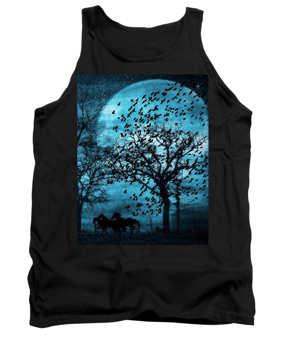 Horses Tank Top featuring the photograph Racing The Moon by Shannon Story