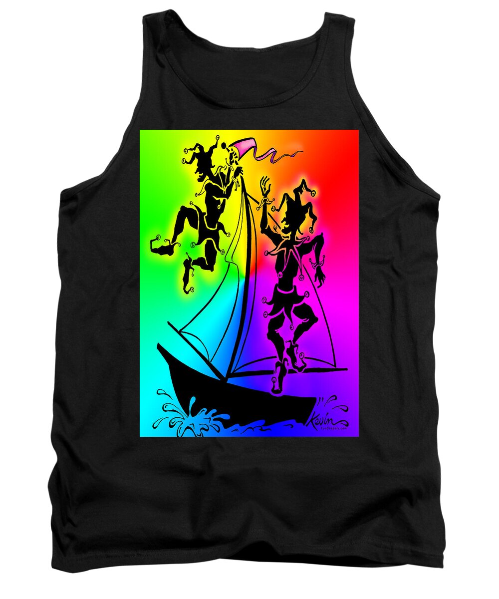 Rainbow Tank Top featuring the painting Rainbow Pride by Kevin Middleton