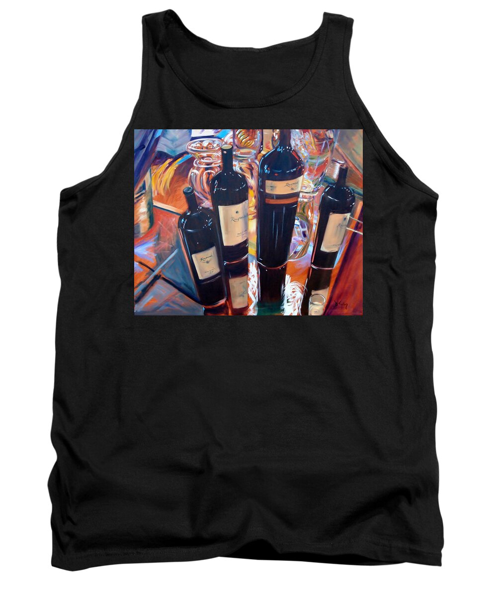 Wine Tank Top featuring the painting Raymond Vineyards Crystal Cellar by Donna Tuten