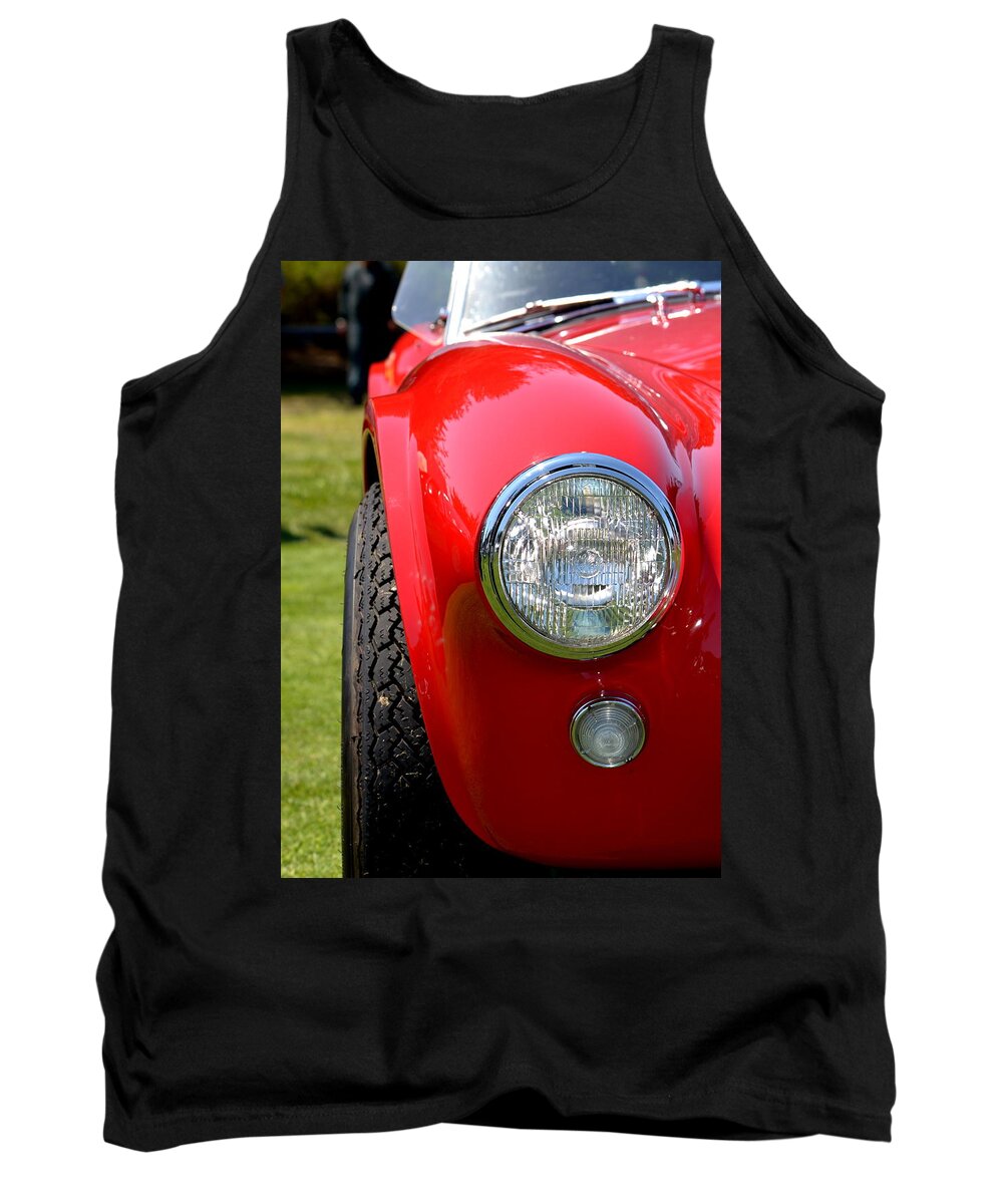 Car Tank Top featuring the photograph Red AC Cobra by Dean Ferreira