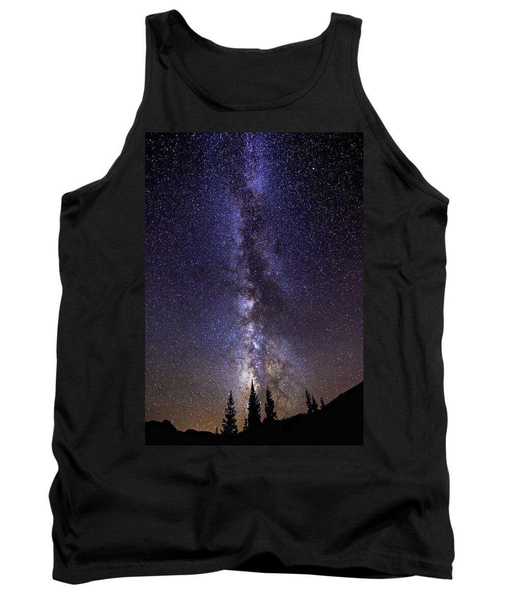 Milky Way Tank Top featuring the photograph Red Mountain Milky Way by Darren White