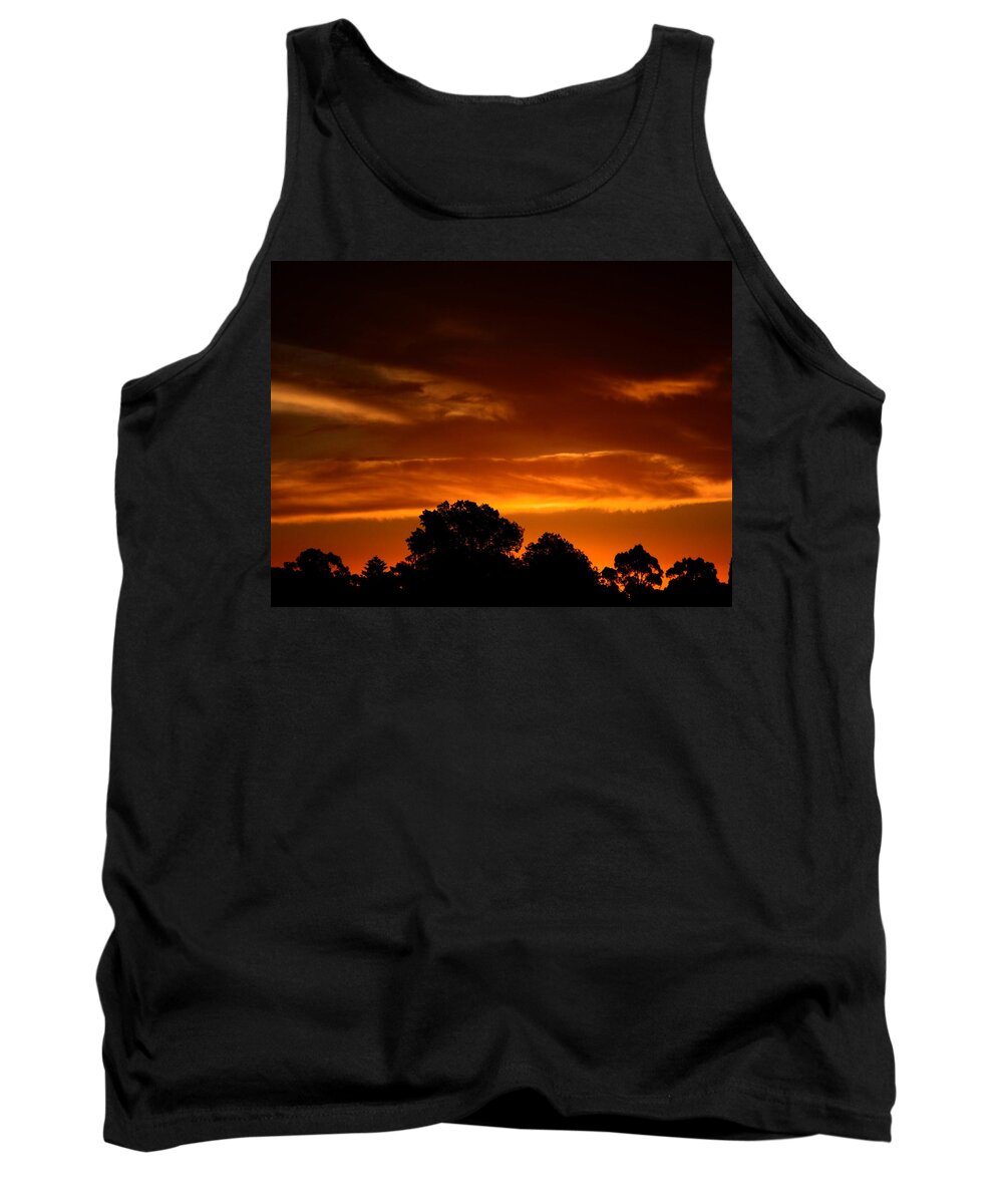 Landscape Tank Top featuring the photograph Red Sunset by Mark Blauhoefer