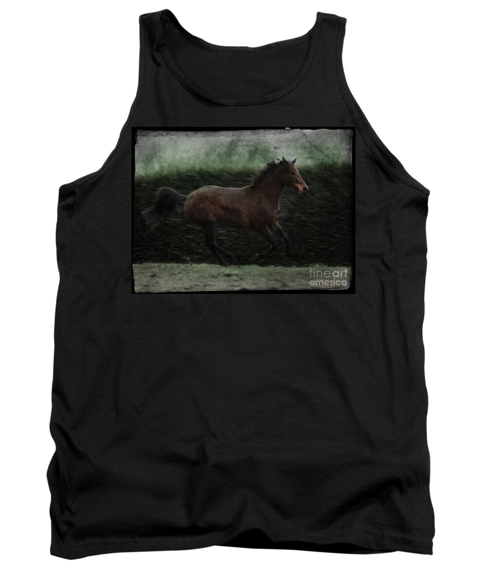 Horse Tank Top featuring the photograph Retro Horse by Ang El