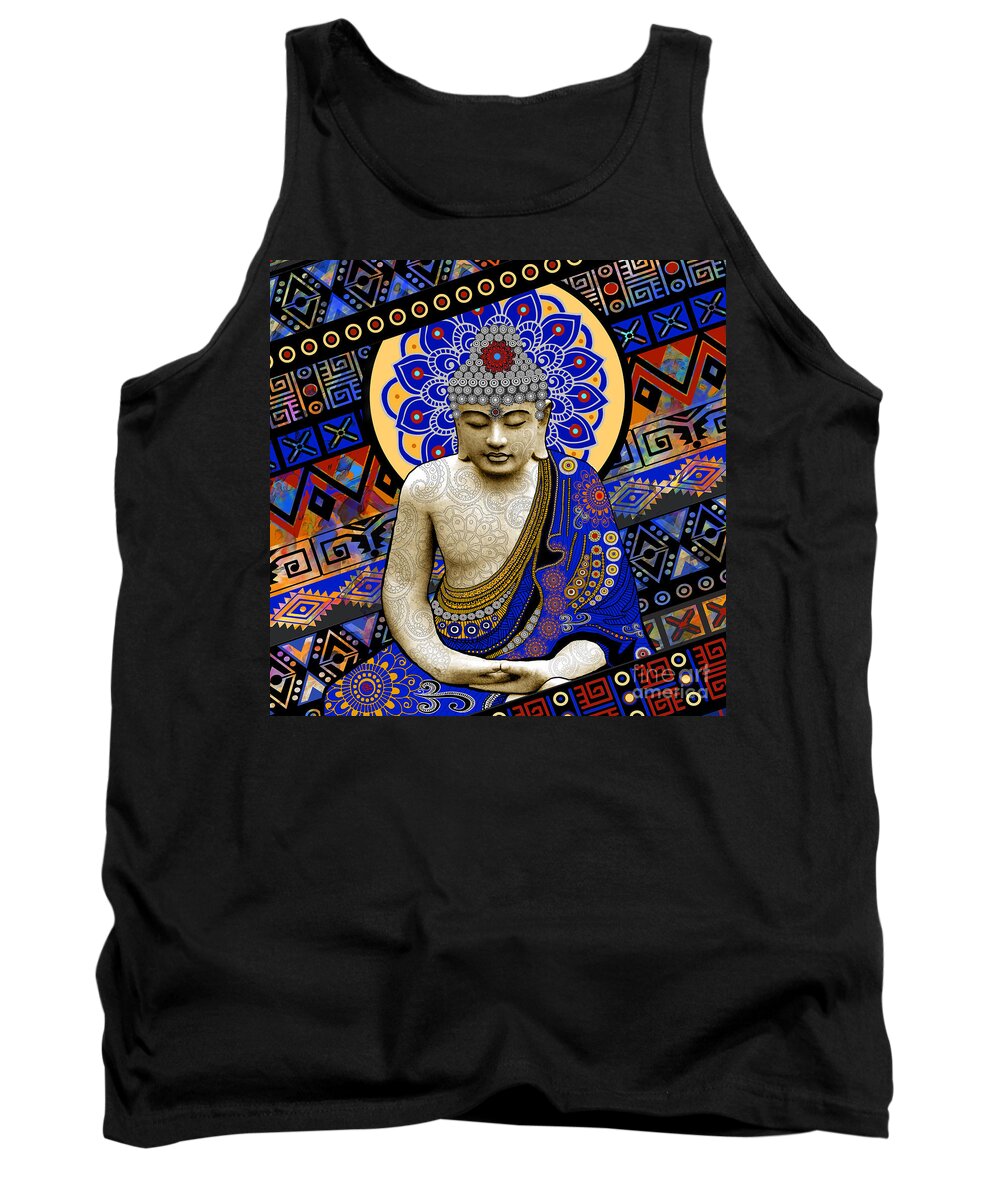 Buddha Tank Top featuring the painting Rhythm of My Mind by Christopher Beikmann