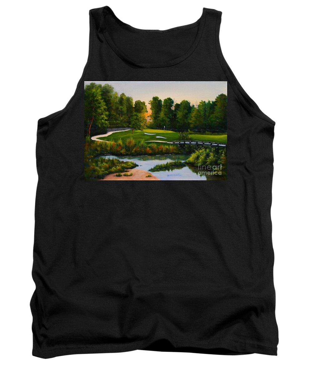 Golf Tank Top featuring the painting River Course #16 by Jerry Walker