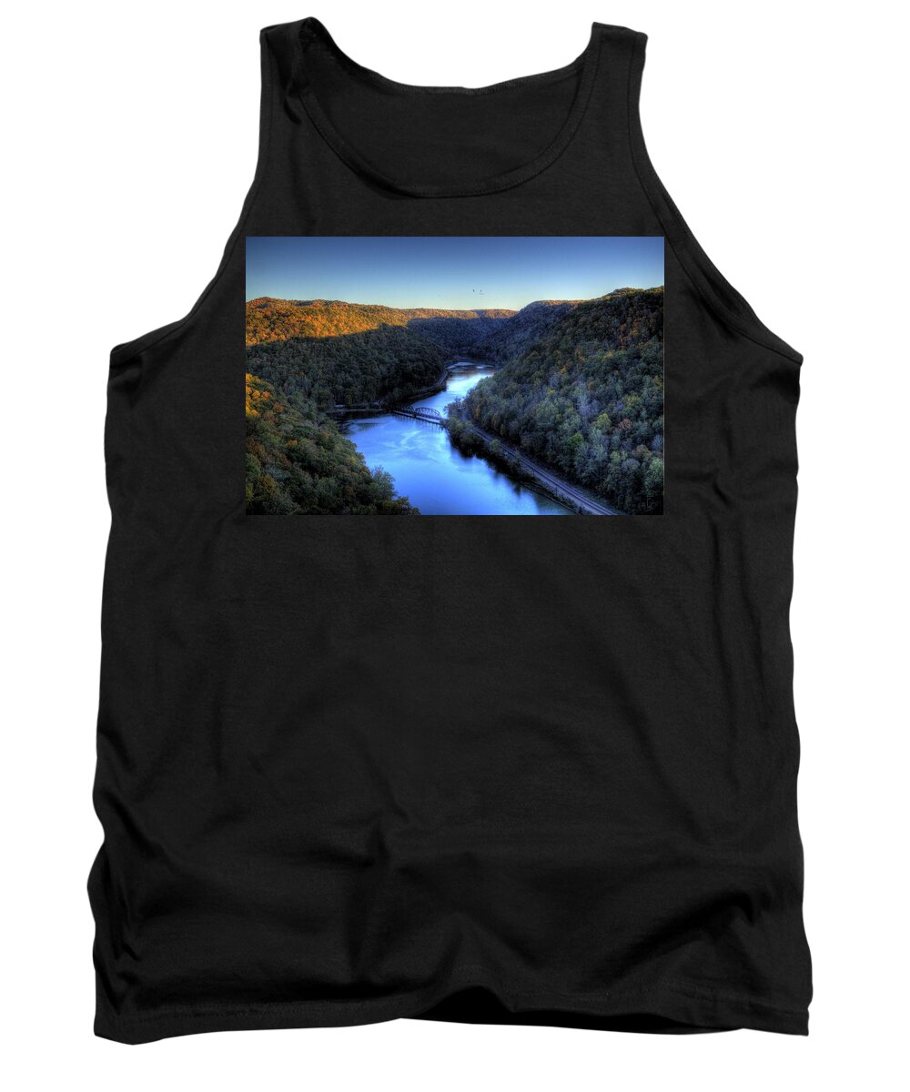 River Tank Top featuring the photograph River cut through the Valley by Jonny D