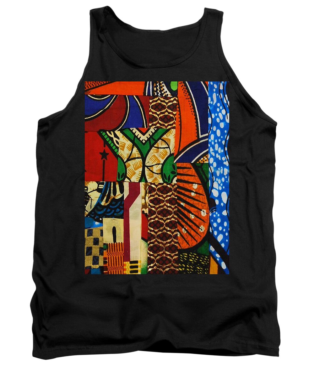 Textile Art Tank Top featuring the tapestry - textile Riverbank by Apanaki Temitayo M