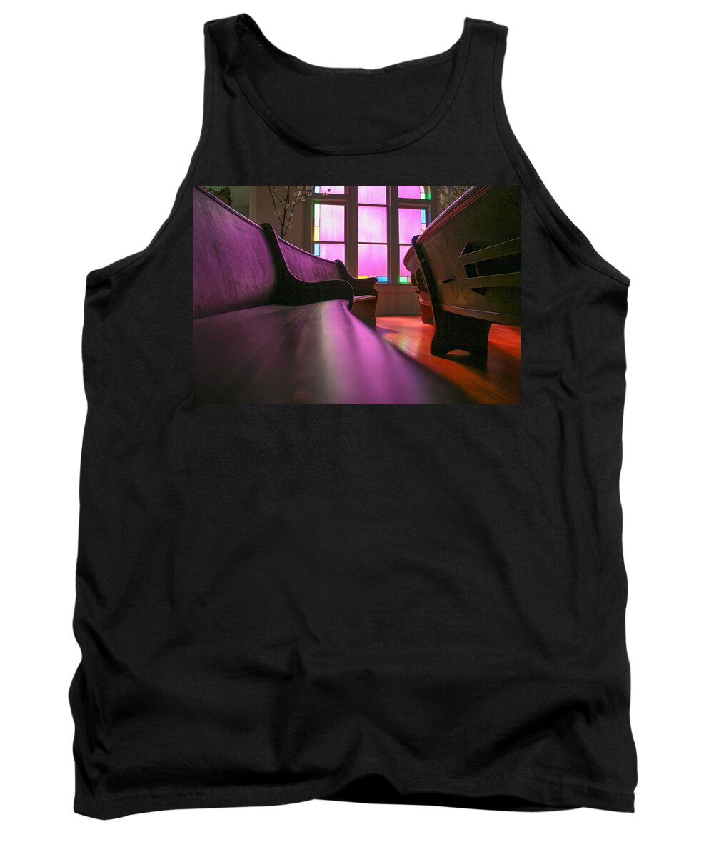 Window Tank Top featuring the photograph Rose Colored Glass 2 by Jeff Mize