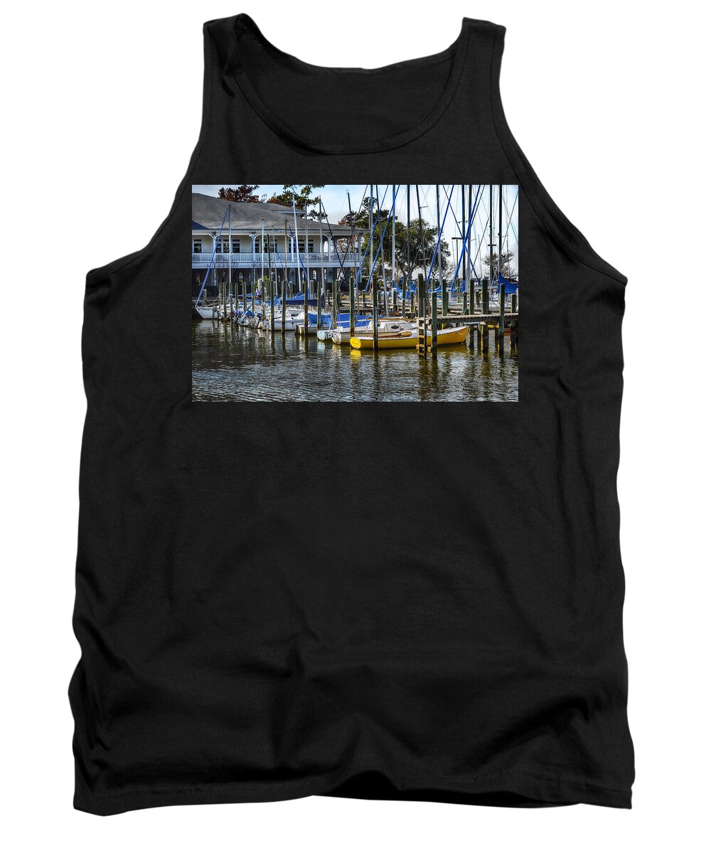 Water Tank Top featuring the photograph Sailboats at the Fairhope Yacht Club by Michael Thomas