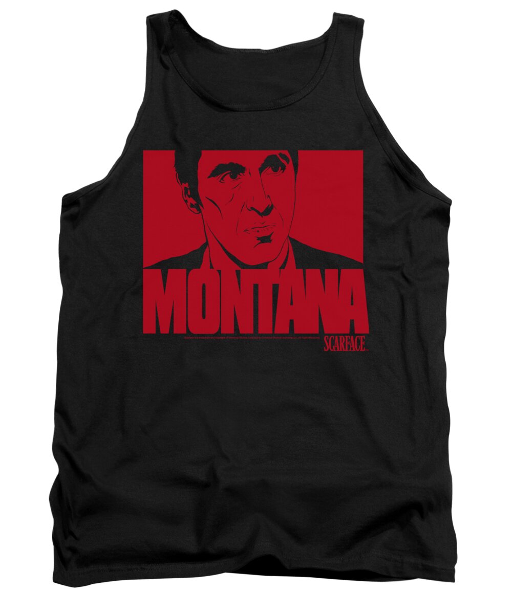 Scareface Tank Top featuring the digital art Scarface - Montana Face by Brand A