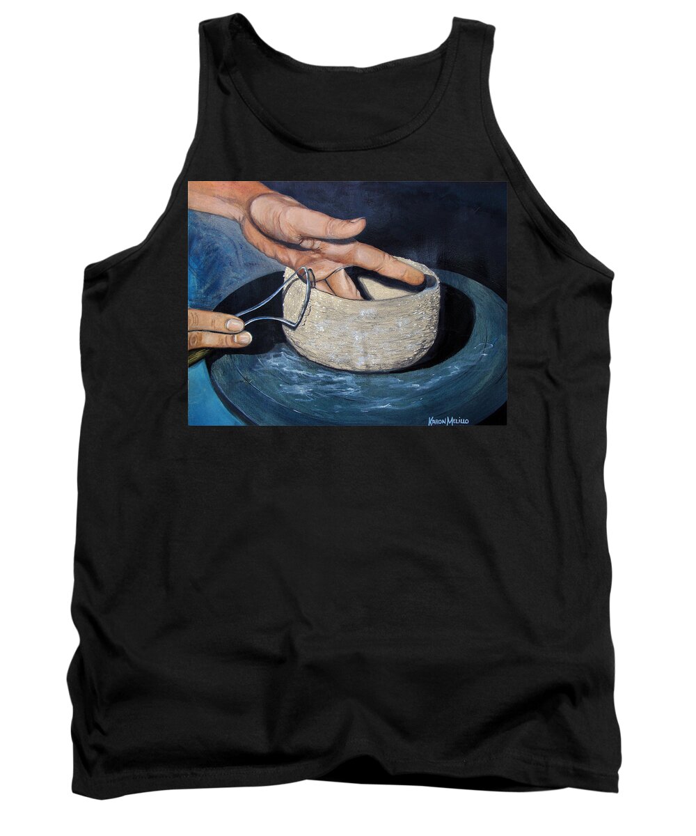 Hands Painting Tank Top featuring the painting Sculpted by the Masters Hands by Karon Melillo DeVega