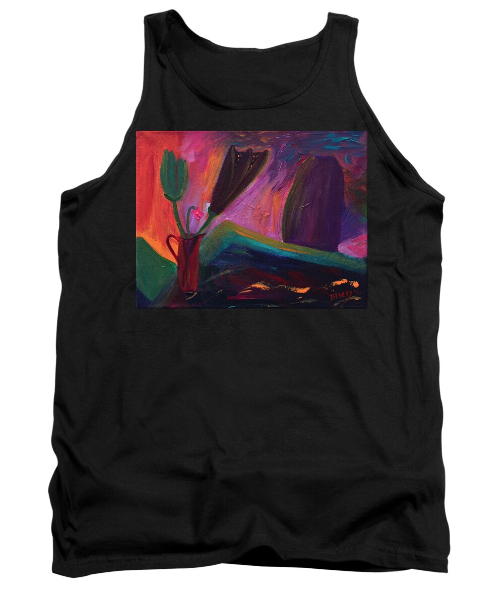 Table Tank Top featuring the painting Setting The Mood by Donna Blackhall