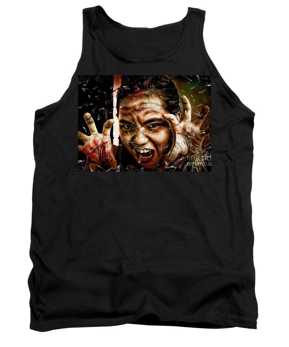 Drama Tank Top featuring the photograph Shattering Horror by Ian Gledhill