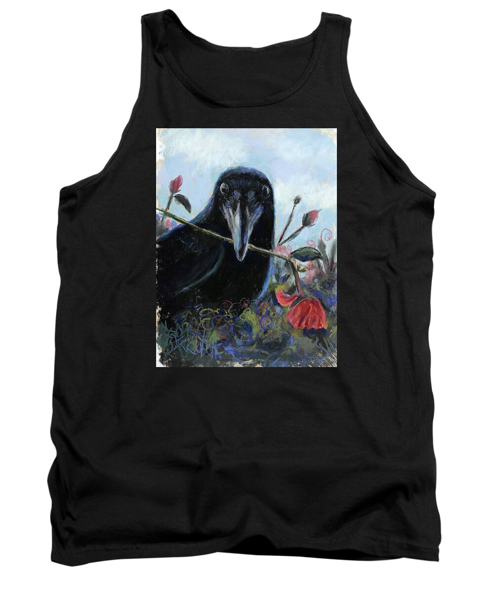 Raven Art Tank Top featuring the painting She Loves me She loves me not by Billie Colson