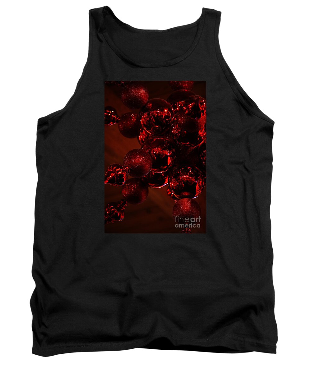 Christmas Tank Top featuring the photograph Shimmer In Red by Linda Shafer