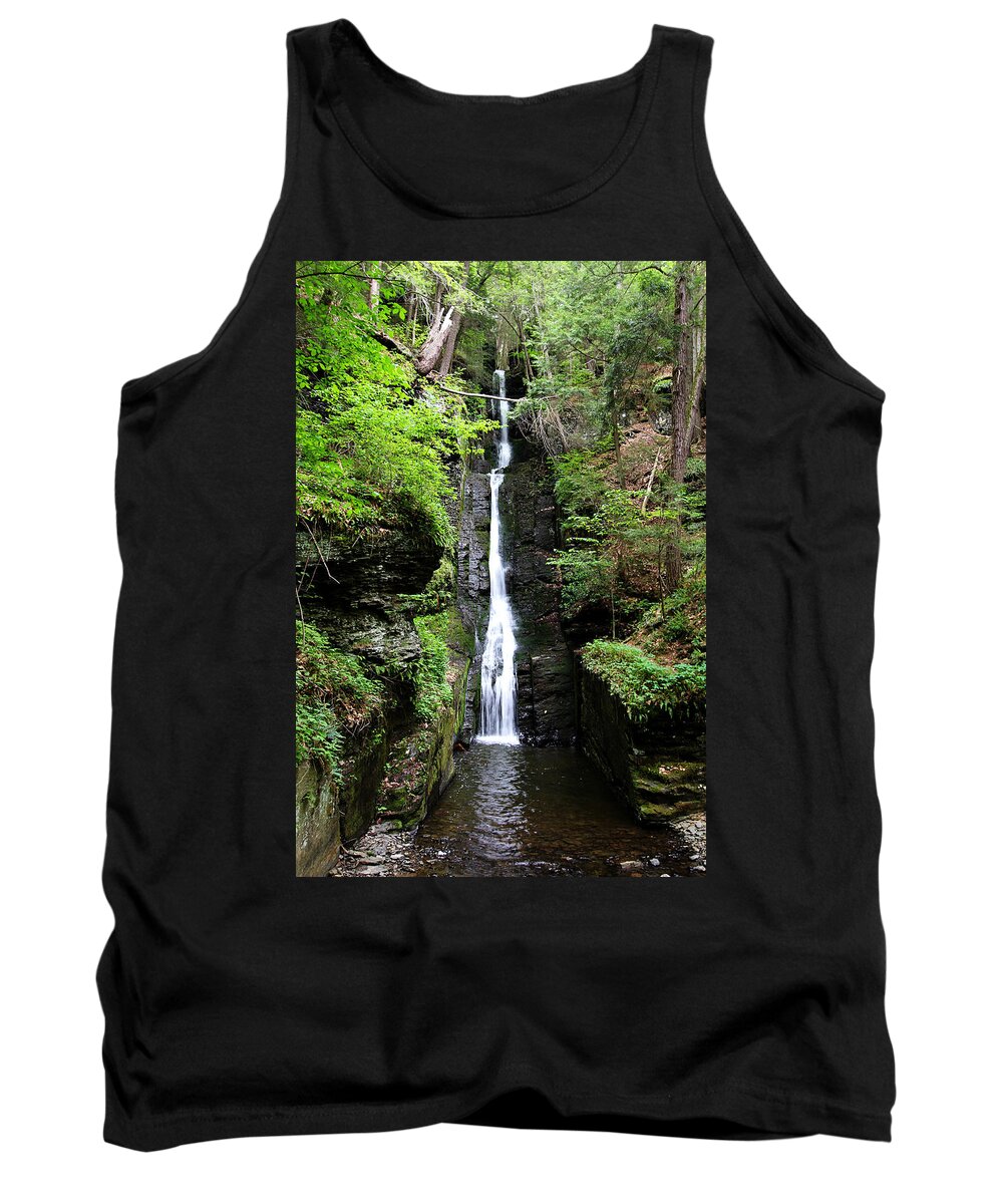 Waterfalls Tank Top featuring the photograph Silver Thread Falls by Trina Ansel