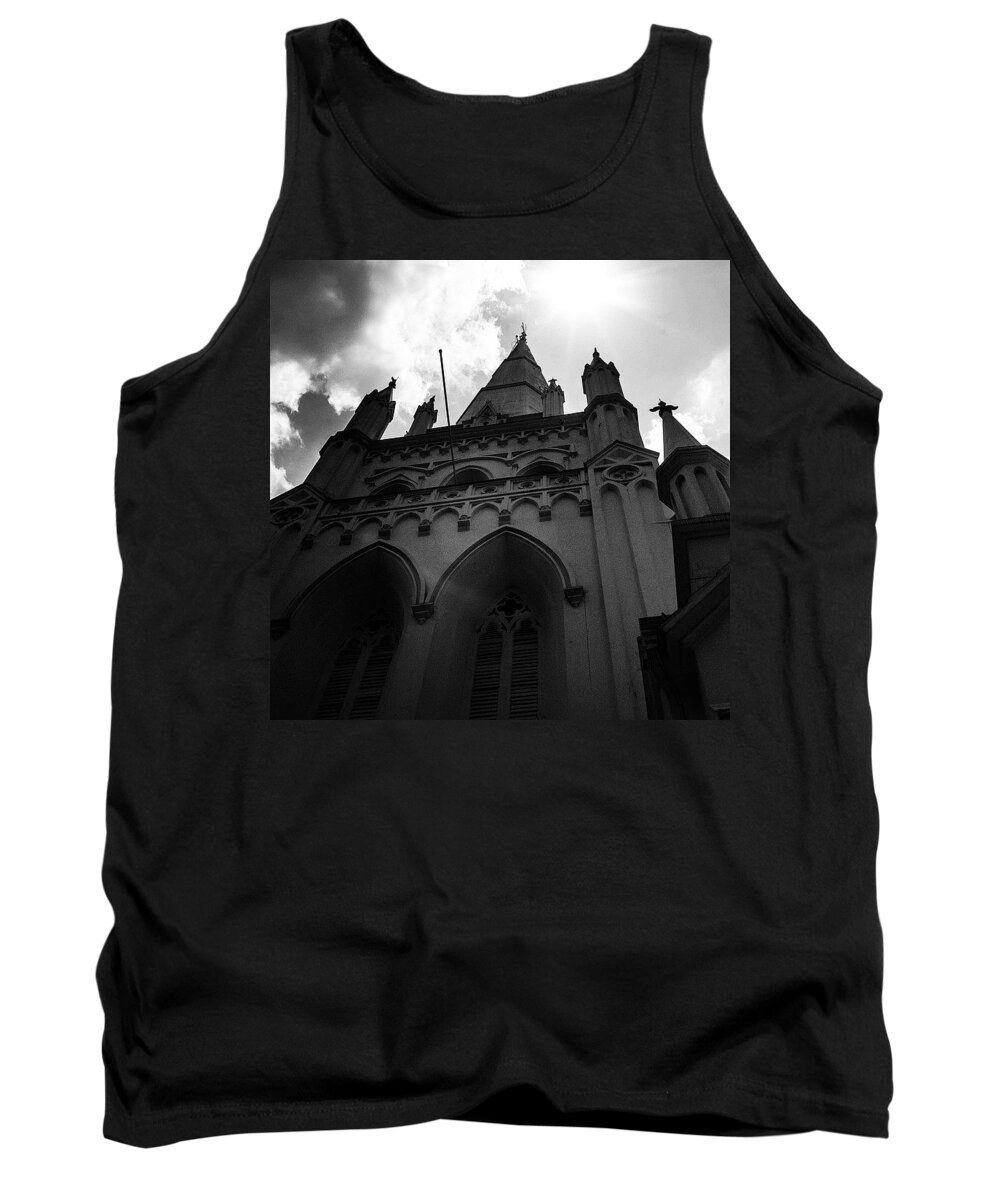 Faith Tank Top featuring the photograph Singapore Cathedral by Aleck Cartwright