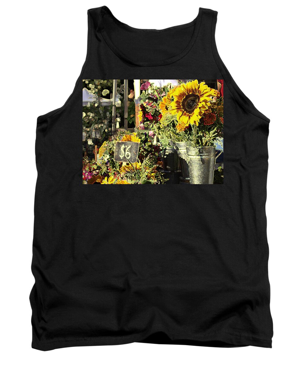 Flowers Tank Top featuring the mixed media Six Buxadance by Terence Morrissey