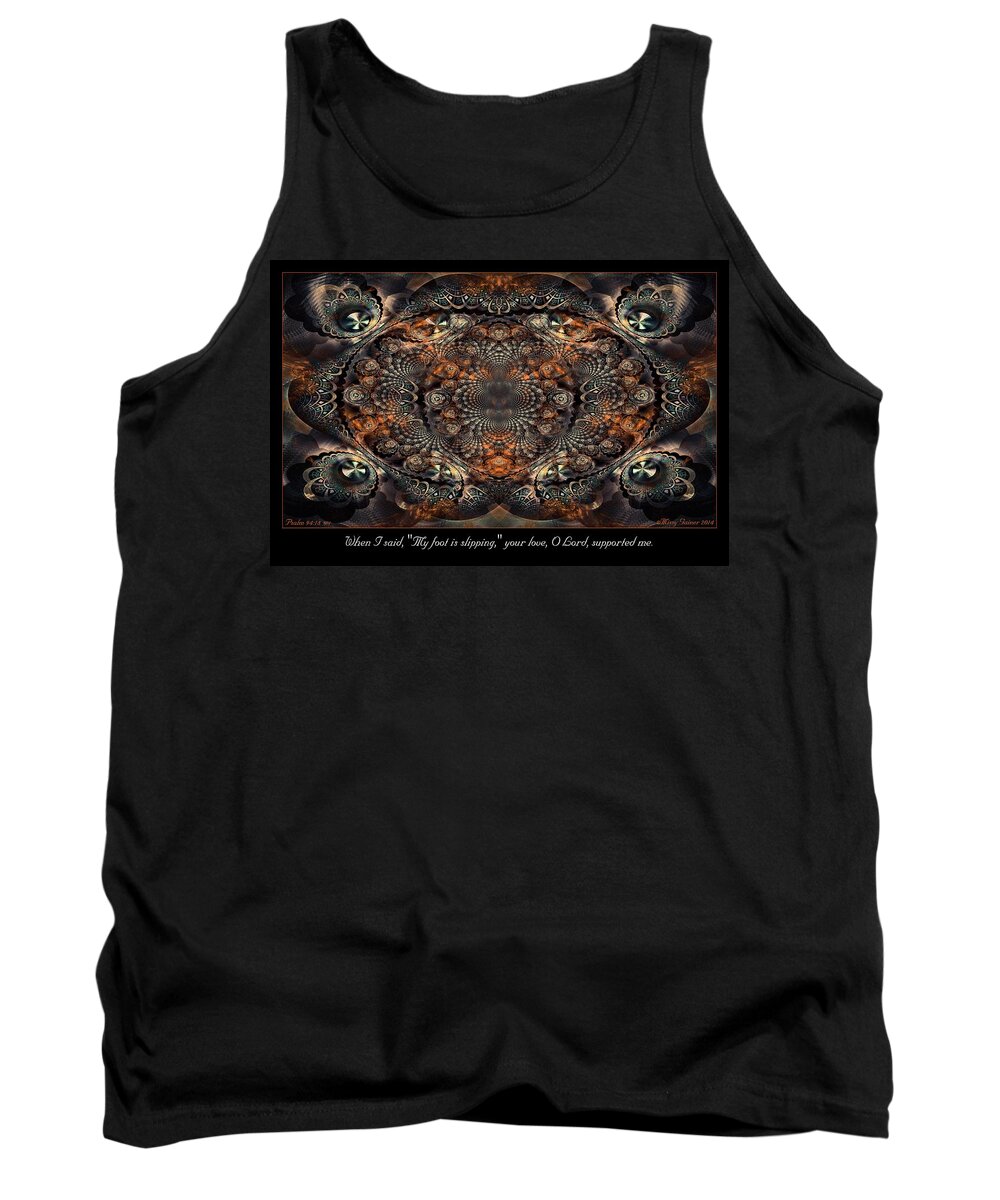 Fractal Tank Top featuring the digital art Slipping by Missy Gainer