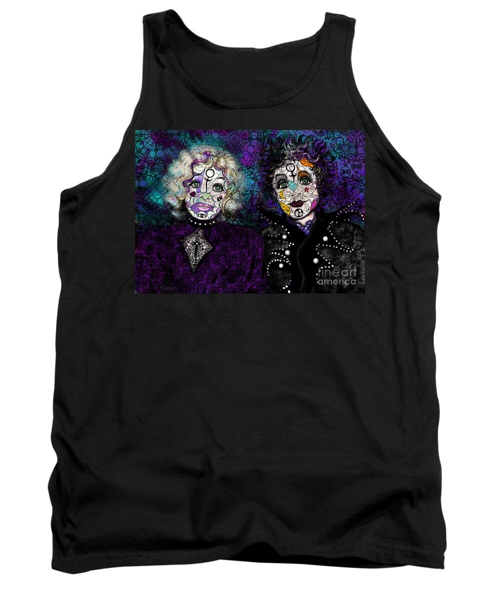 Snow Tank Top featuring the digital art Snow White Rose Red II by Carol Jacobs