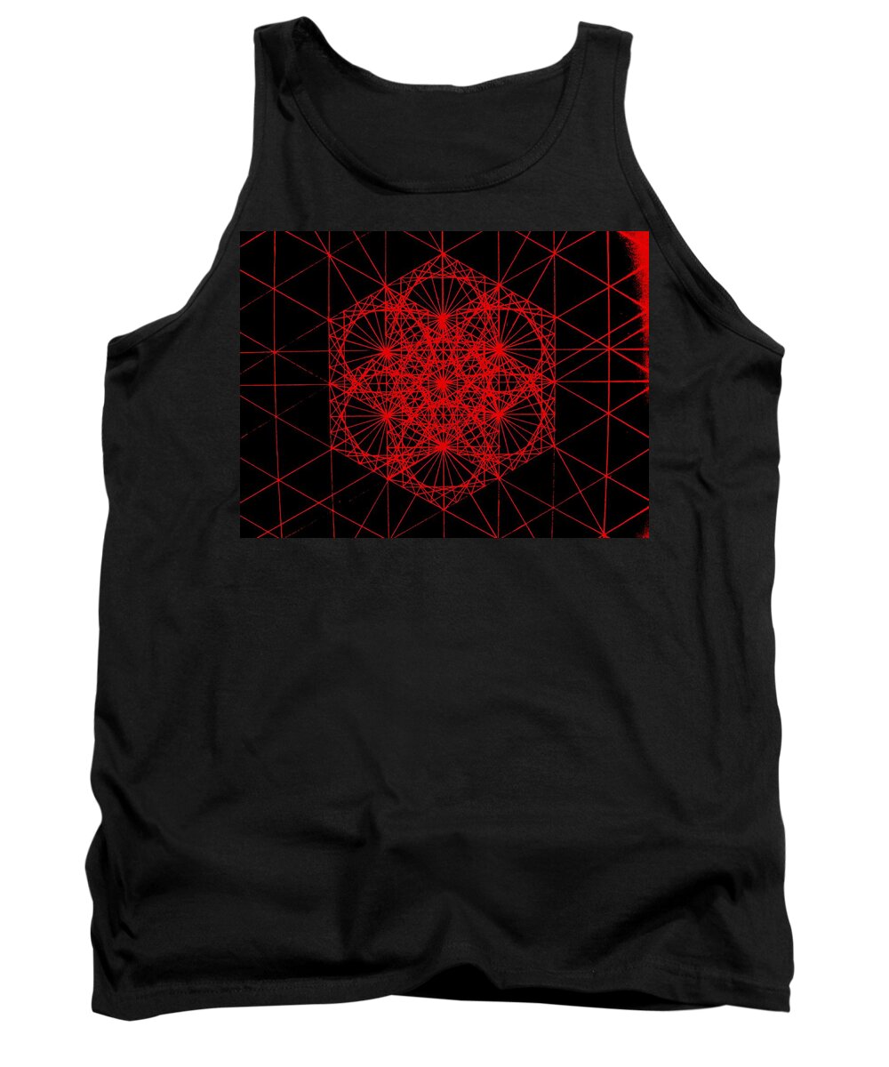 Koch.snowflake Tank Top featuring the drawing Snowflake shape comes from frequency and mass by Jason Padgett
