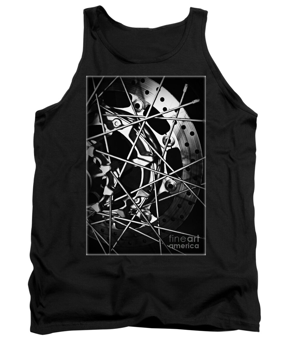 Motorbike Tank Top featuring the photograph Spokes by Clare Bevan
