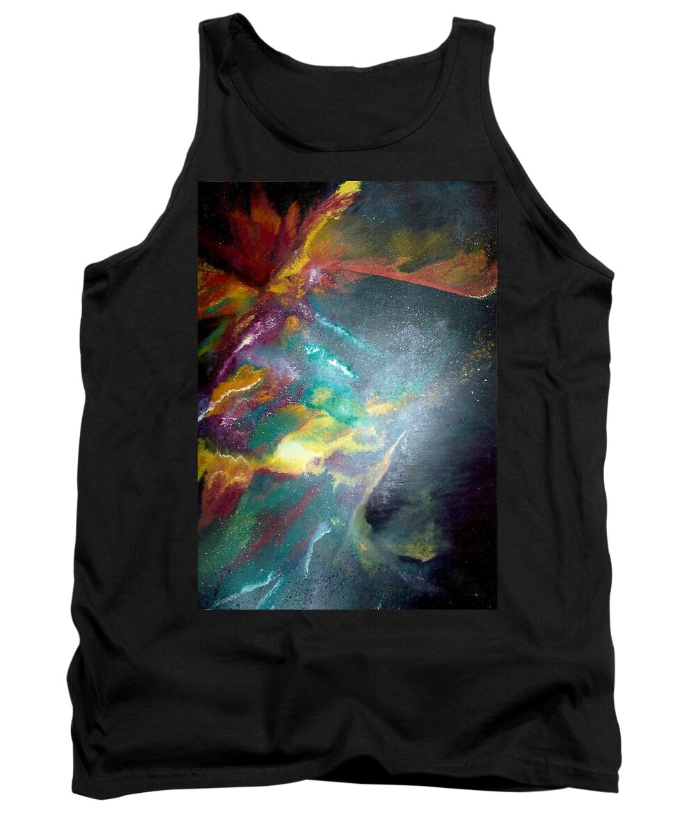 Star Nebula Tank Top featuring the painting Star Nebula by Carrie Maurer