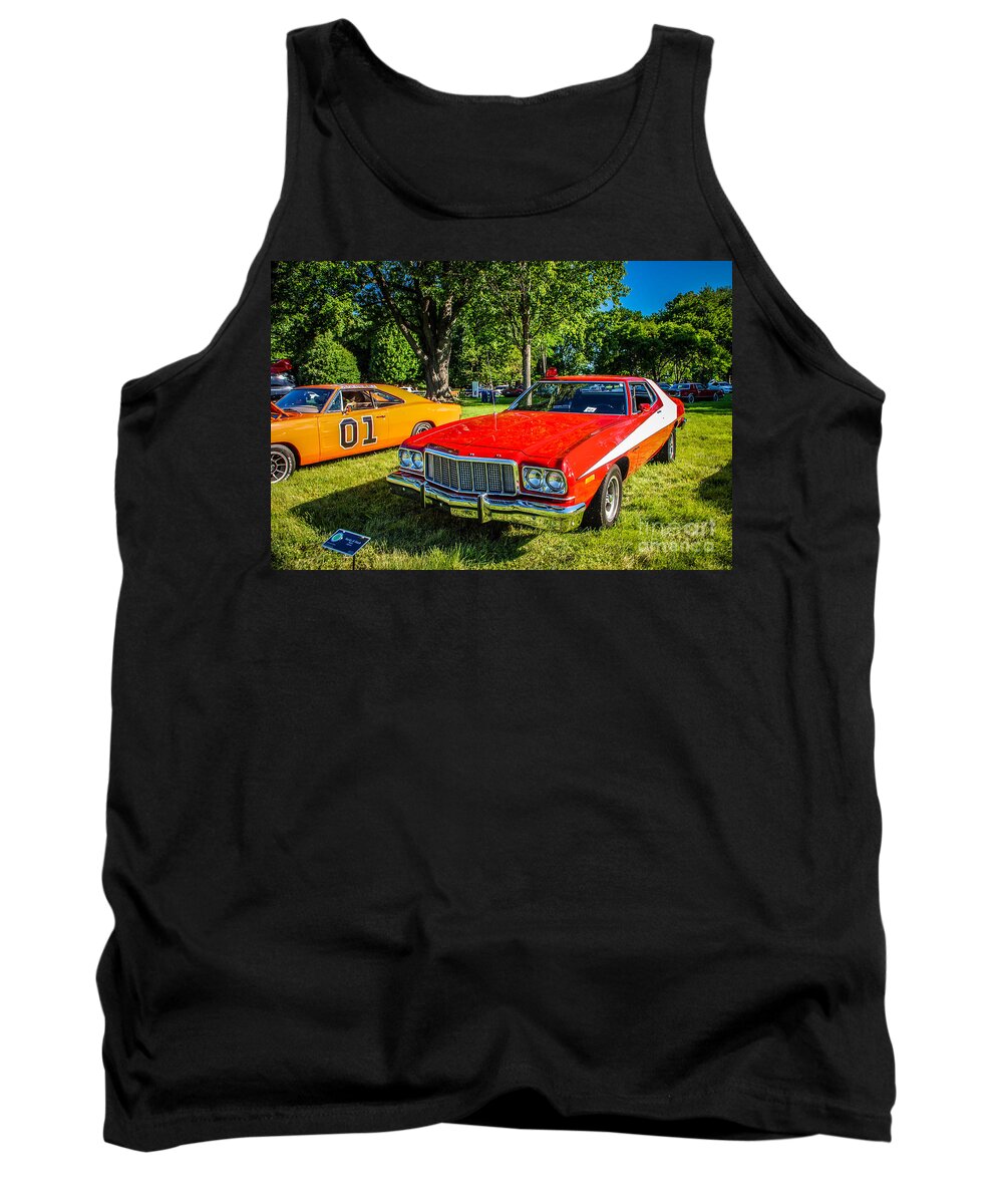 Starsky & Hutch Tank Top featuring the photograph Starsky and Hutch Ford Gran Torino by Grace Grogan