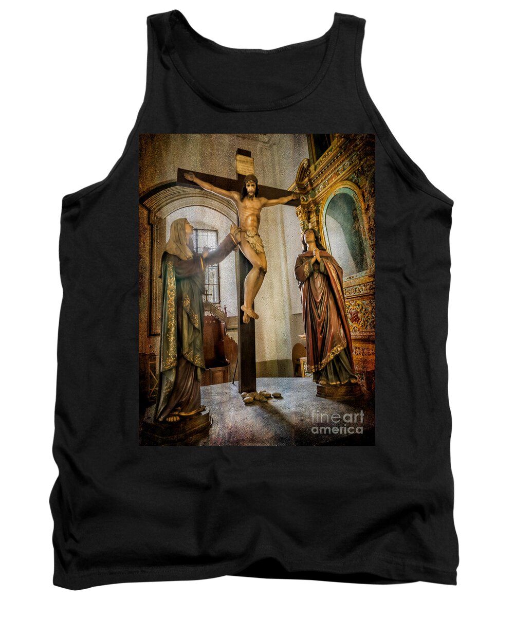 San Agustin Church Tank Top featuring the photograph Statue of Jesus by Adrian Evans