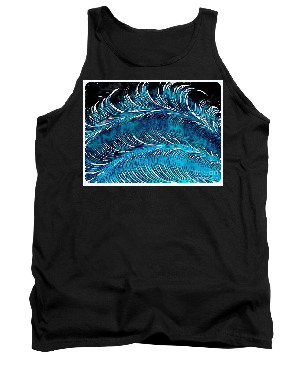 Sea Tank Top featuring the painting Storms at sea by Vix Edwards