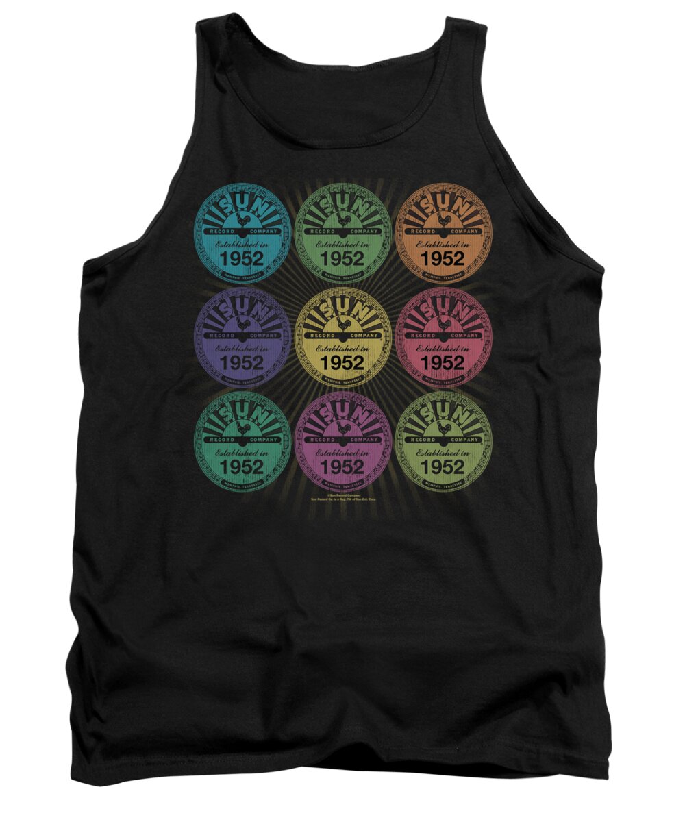 Sun Record Company Tank Top featuring the digital art Sun - Rocking Color Block by Brand A