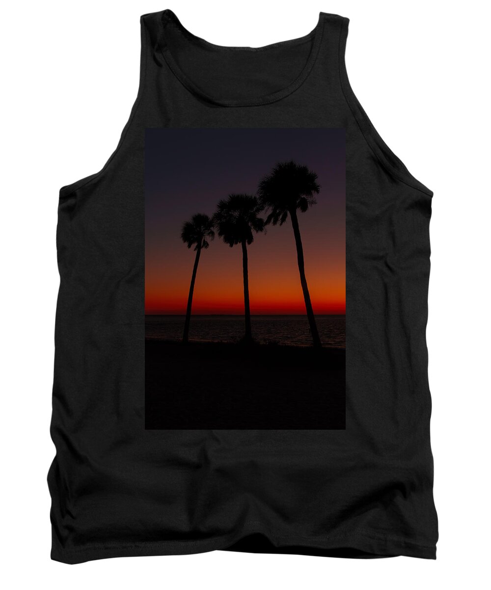 Florida Tank Top featuring the photograph Sunset Beach Silhouette by Jerry Nettik