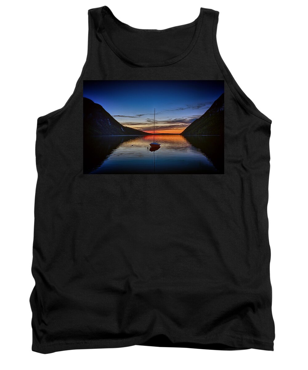 Lake Tank Top featuring the photograph Sunset on Lake Willoughby by John Haldane