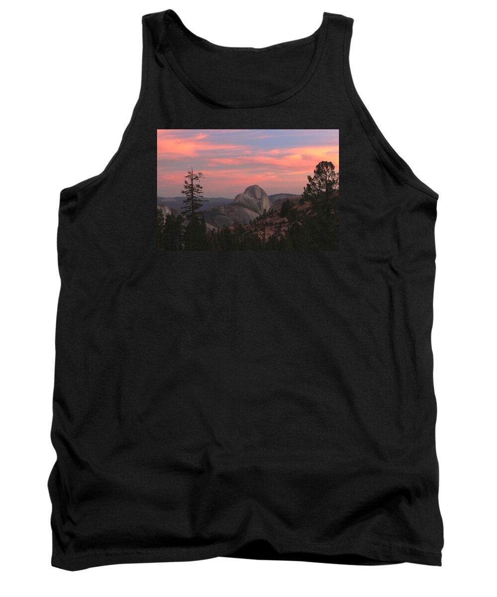 Yosemite Tank Top featuring the photograph Sunset Over Half Dome by Her Arts Desire