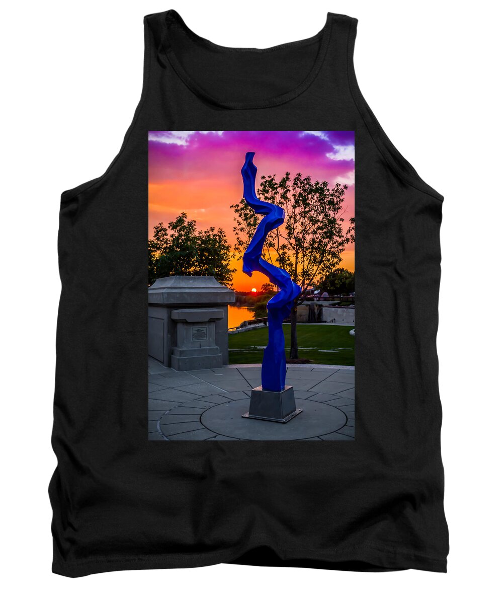 Sunset Tank Top featuring the photograph Sunset Sculpture by Ron Pate