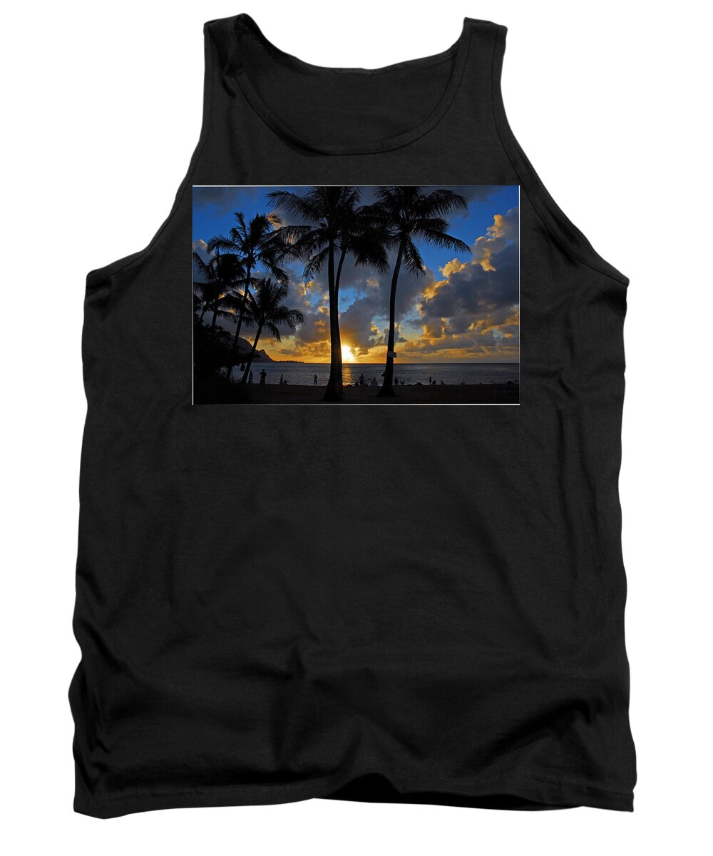 Troical Islands Tank Top featuring the photograph Sunset Silhouettes by Lynn Bauer