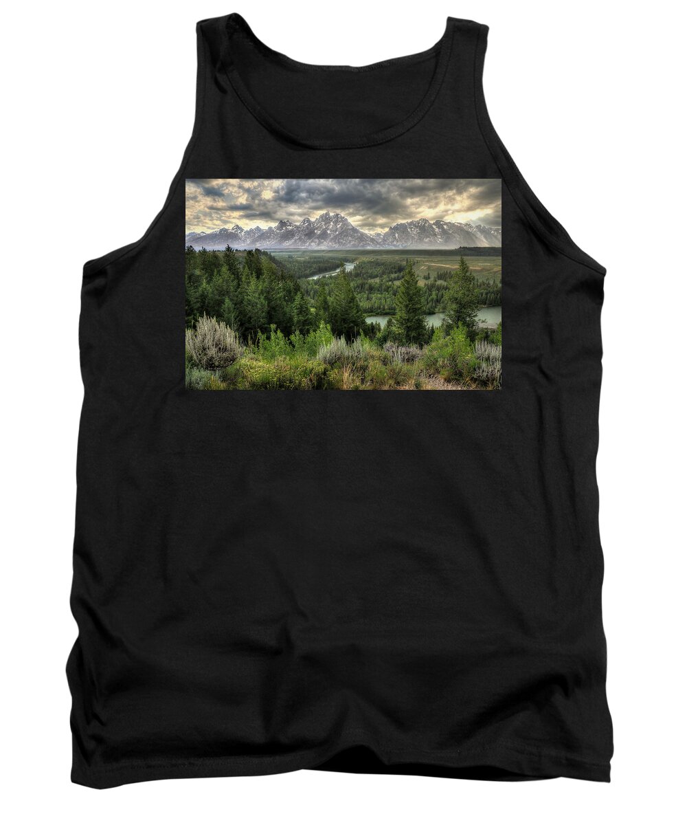 Tetons Tank Top featuring the photograph Sunstorm by Ryan Smith