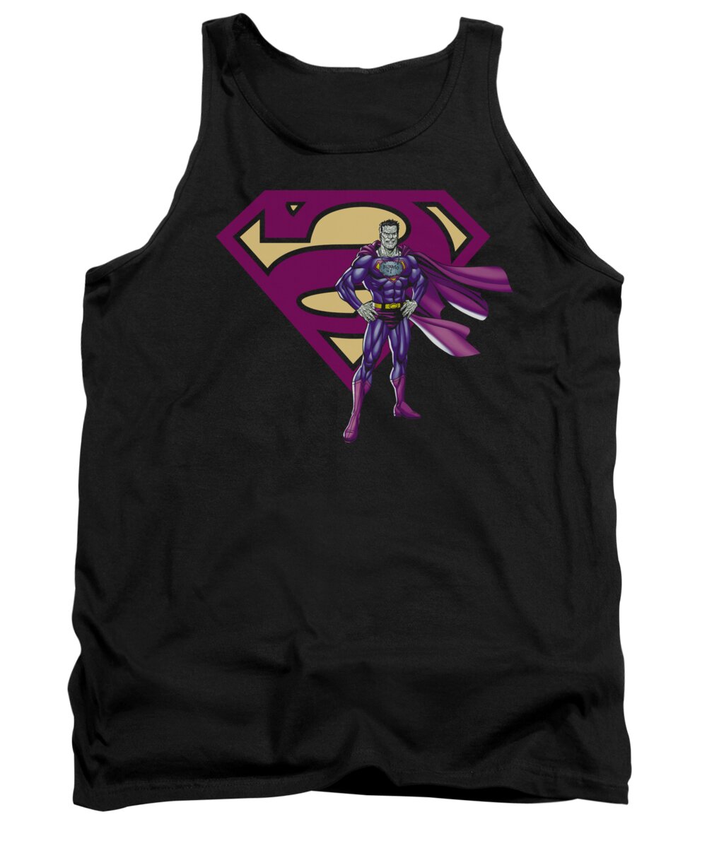 Superman Tank Top featuring the digital art Superman - Bizarro And Logo by Brand A