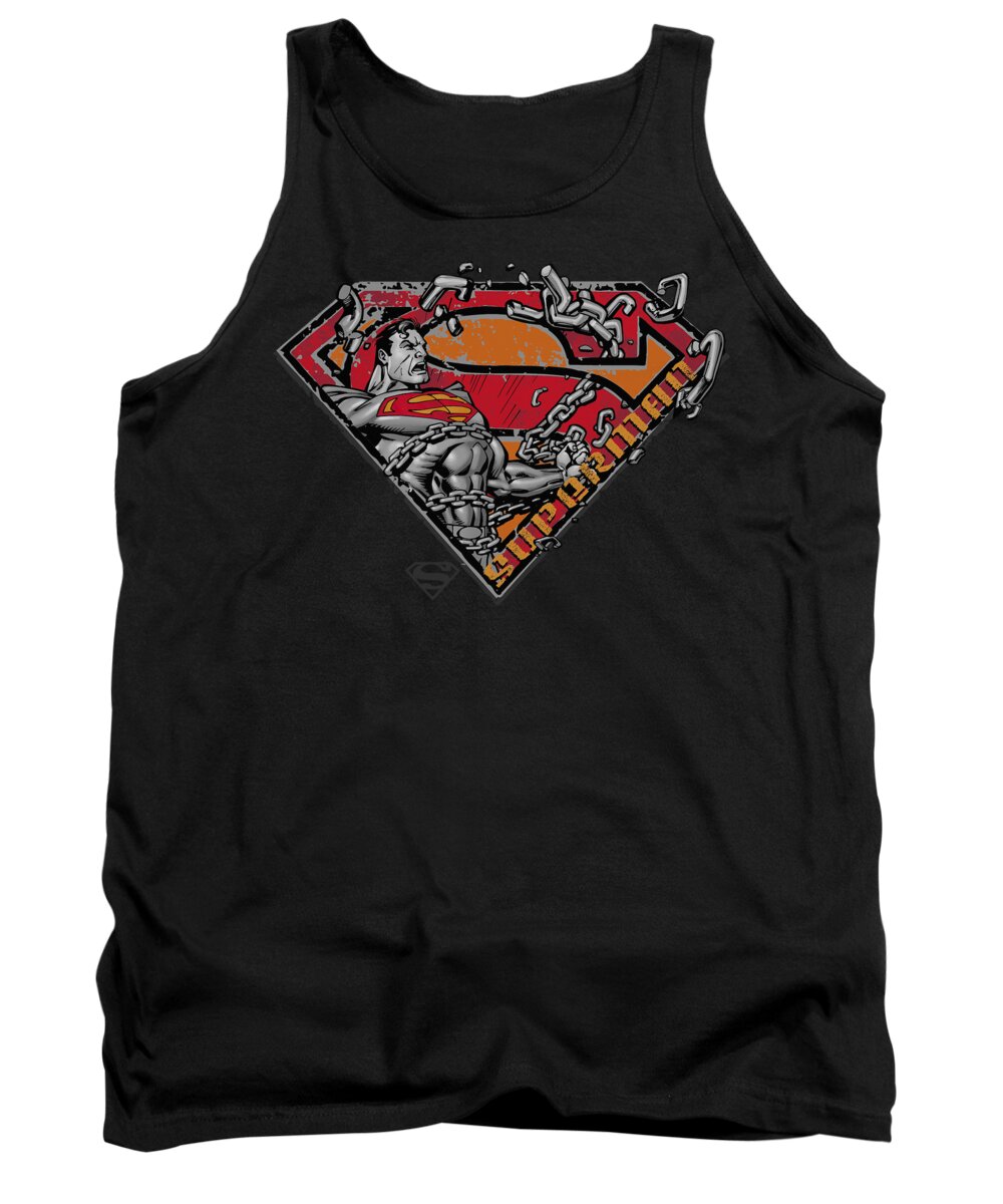 Superman Tank Top featuring the digital art Superman - Breaking Chain Logo by Brand A