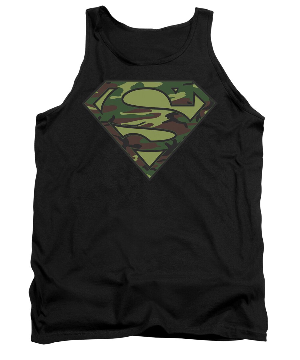  Tank Top featuring the digital art Superman - Camo Logo by Brand A