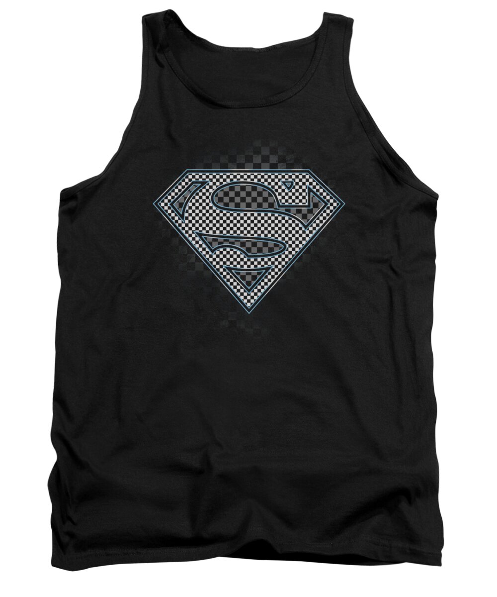 Superman Tank Top featuring the digital art Superman - Checkerboard by Brand A