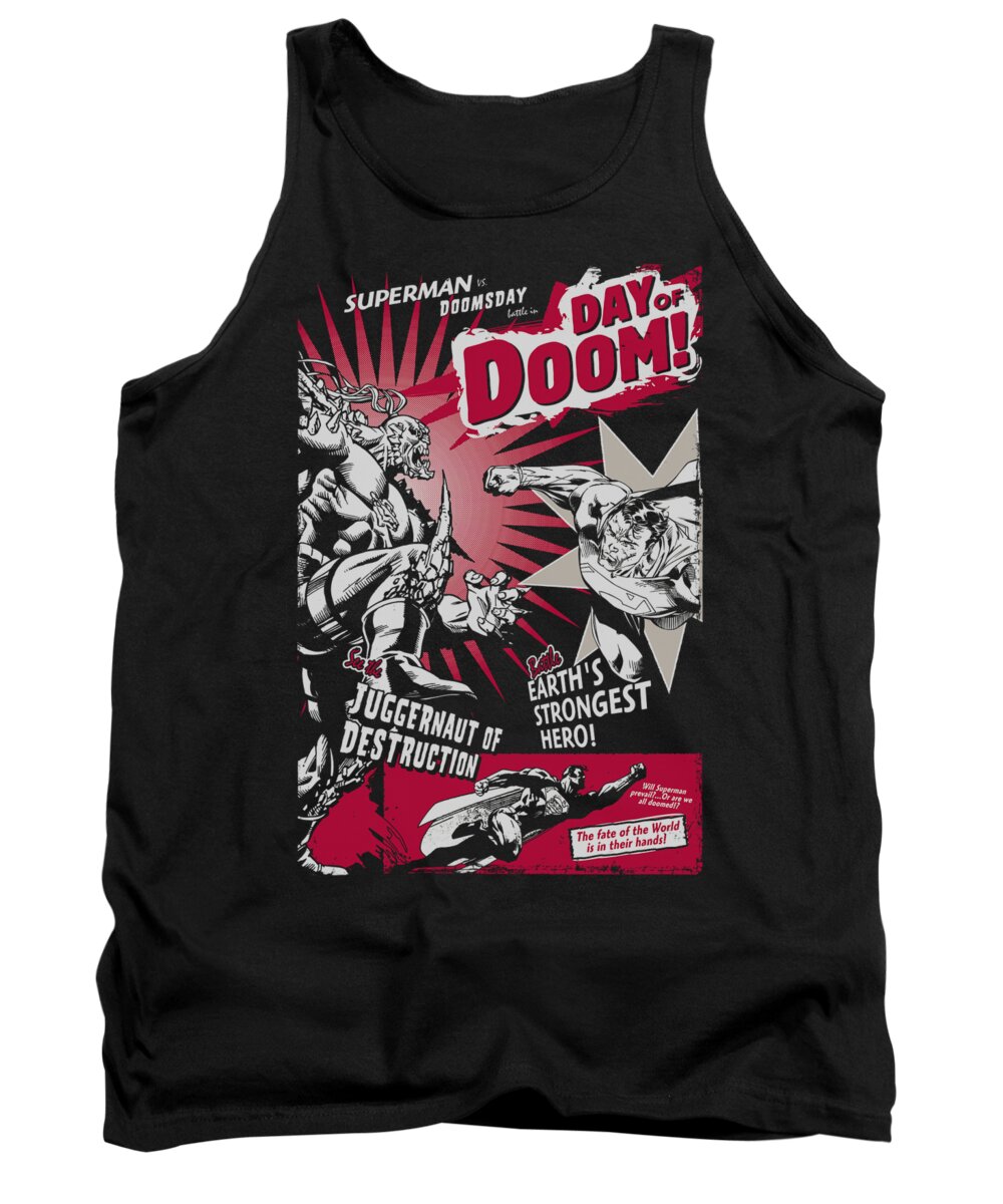 Superman Tank Top featuring the digital art Superman - Day Of Doom by Brand A