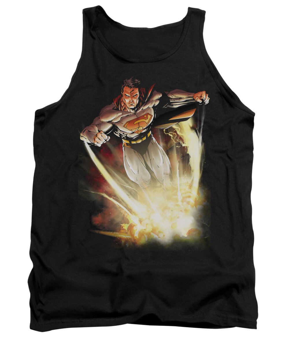  Tank Top featuring the digital art Superman - Explosive by Brand A