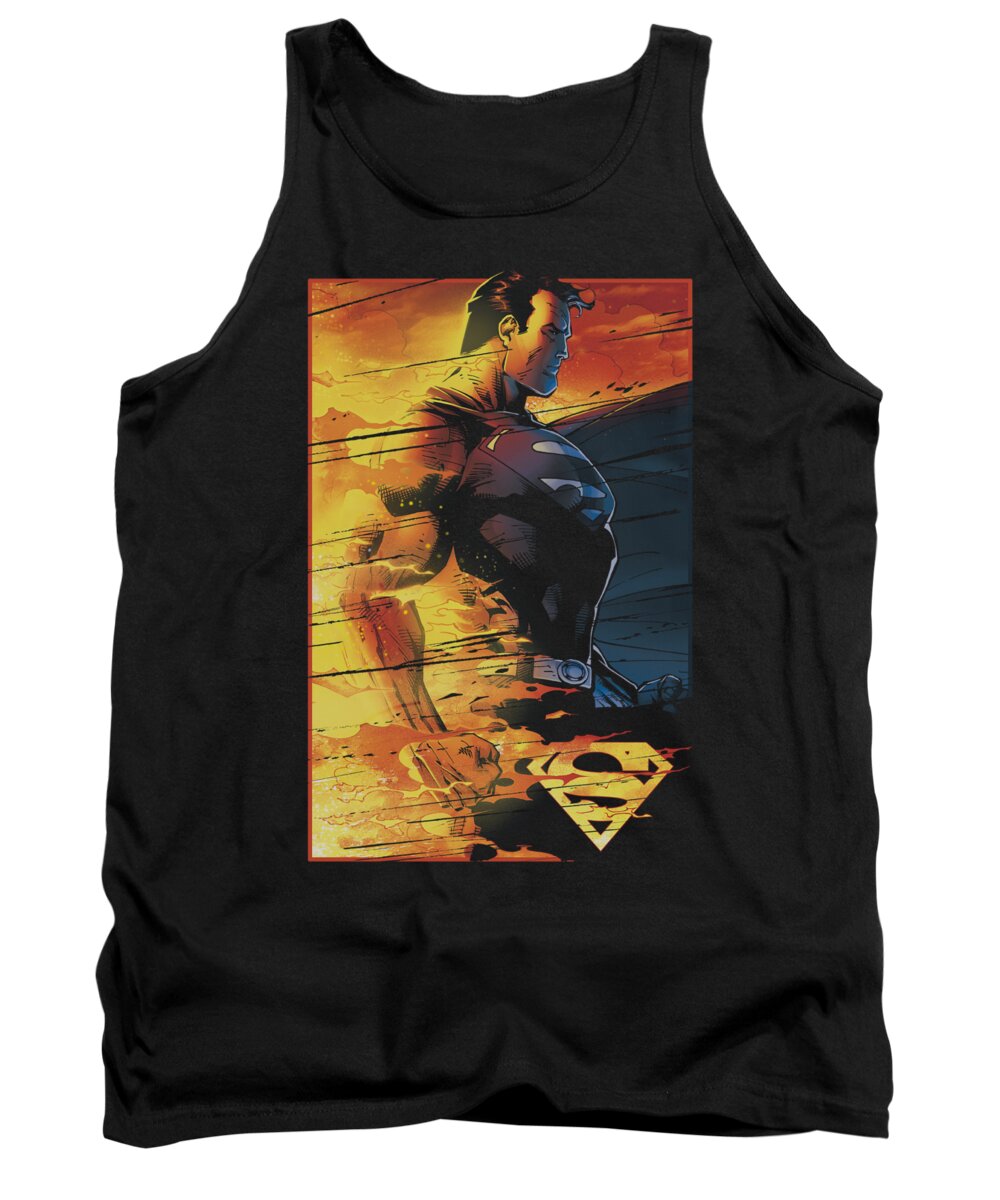Superman Tank Top featuring the digital art Superman - Fireproof by Brand A