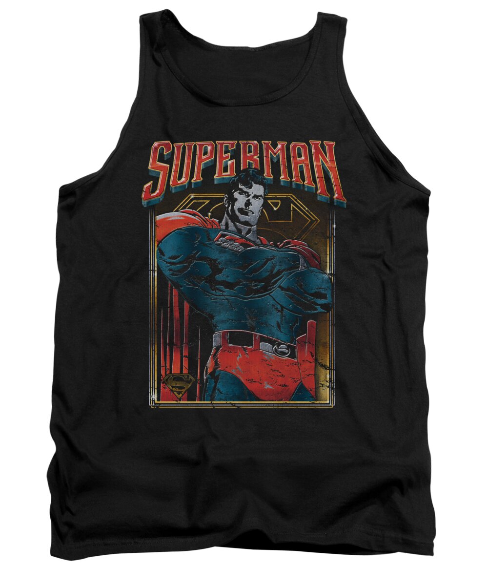 Superman Tank Top featuring the digital art Superman - Head Bang by Brand A