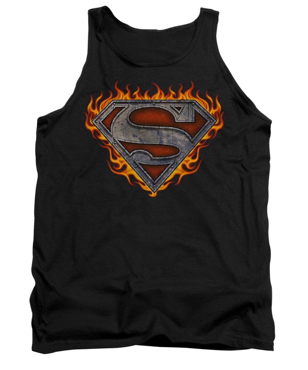  Tank Top featuring the digital art Superman - Iron Fire Shield by Brand A